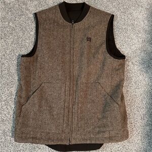 Cinch Men's Brown Reversible Vest - men’s medium